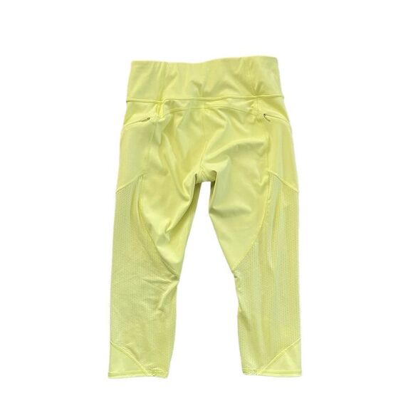 ATHLETA Mesh Contender Capri Neon yellow Size Medium - Picture 3 of 8